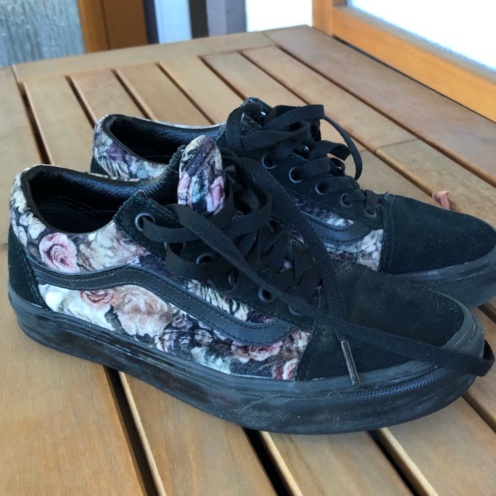 Velvet Floral Vans
